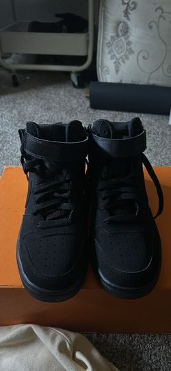 all-black Nike Court Borough Mid 2 sneakers.  Size 6.5y