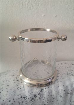 Etched glass vase
