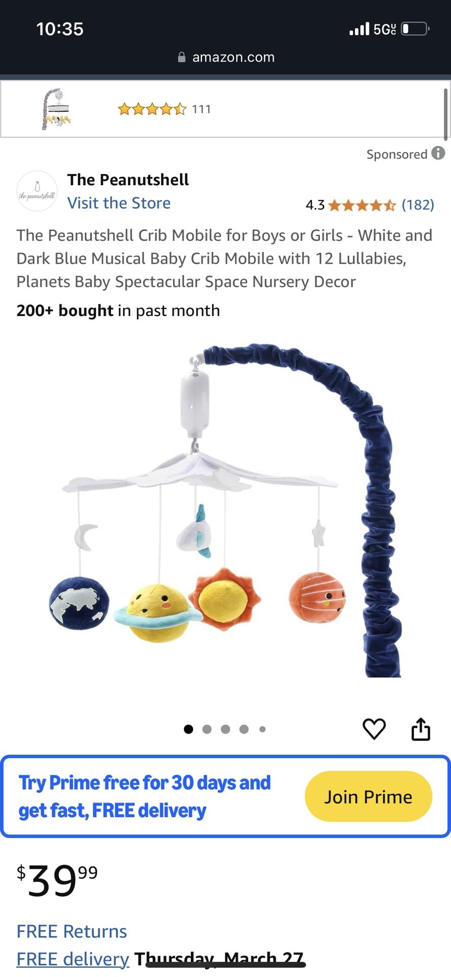 Crib Musical Mobile