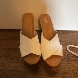 White Wedges Size 8