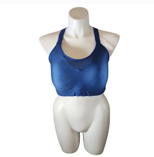 Under Armour Size 2X 50/52 Fitted Blue Sports Bra