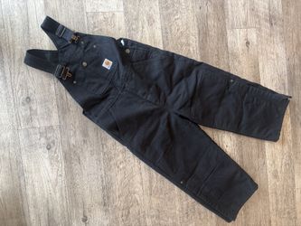 Carhartt Kids/Youth Insulated Bib Overalls - Black (Size 8)