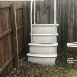 Swimming, pool steps for deck