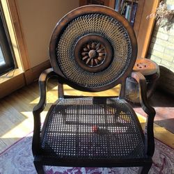 Beautiful Dark Wood  With Cane Seat  Chair 