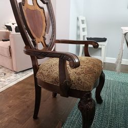 2 Old World Queen Anne Shield Back Arm Chair