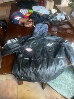 Harley Davidson size large real leather/ black/men’s jacket