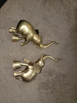 Brass Elephant Bells Set of 2