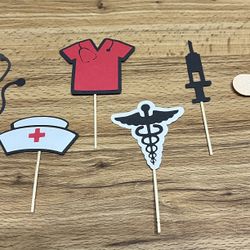Medical Staff Nurses Cupcake Toppers