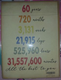 Large Oversized 60th Bday Card
