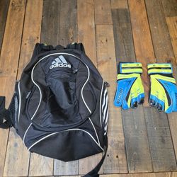 Adidas Backpack Climacool Fresh Pak Load, soccer, like new, keeper gloves