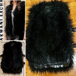 VINTAGE A|X ARMANI EXCHANGE high-fashion SHAGGY GRAIL/avant-garde MONSTER VEST M