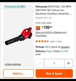 M18 fuel blower Milwaukee 3017-20