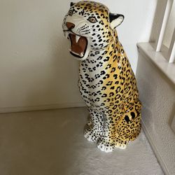 Large Ceramic Leopard Statue – Bold Statement Décor Piece