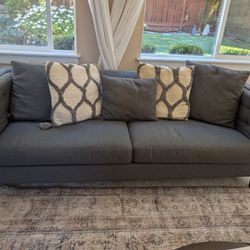 Couches - Two Fabric Grey Sofas