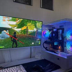 White Gaming Pc Computer Desktop RTX 5060 / Ryzen 5 5500