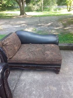 Leather sofa and loveseat