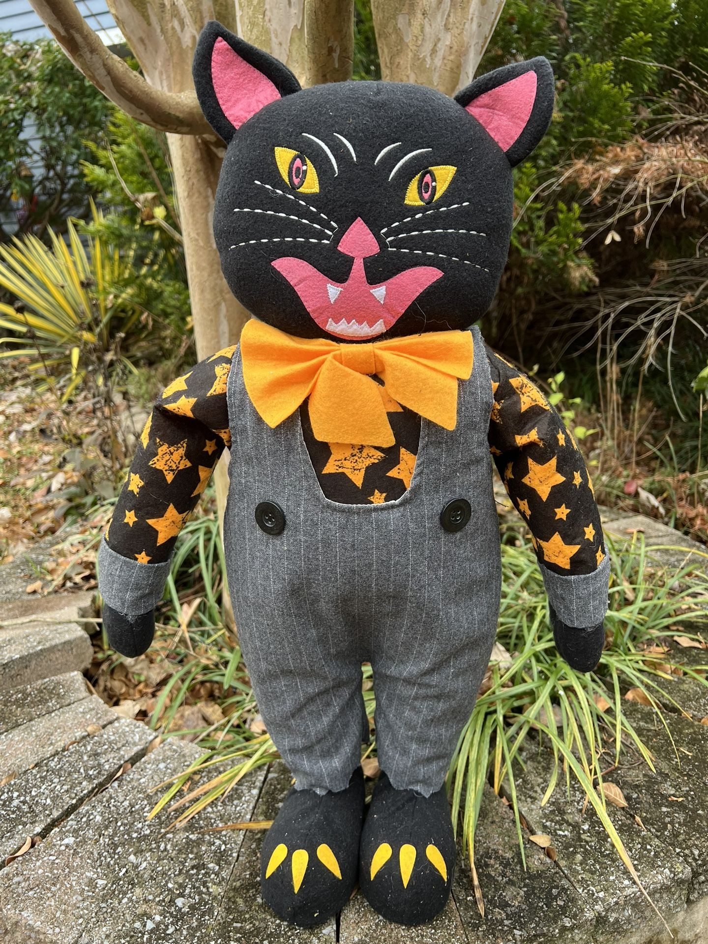 26” Black Cat Door Greeter/Porch Sitter-Halloween