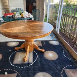 Antique Oak Extension Dining Room Table 