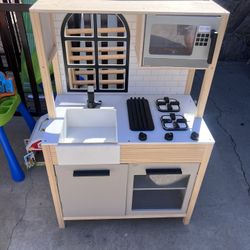 Toy Kitchen - Hearth & Hand™ with Magnolia: Wood Construction, Creative Play,