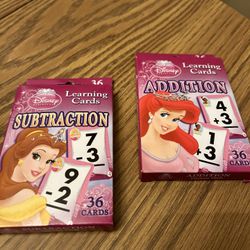Disney Princess flash cards - Addition Subtraction math Set of 2