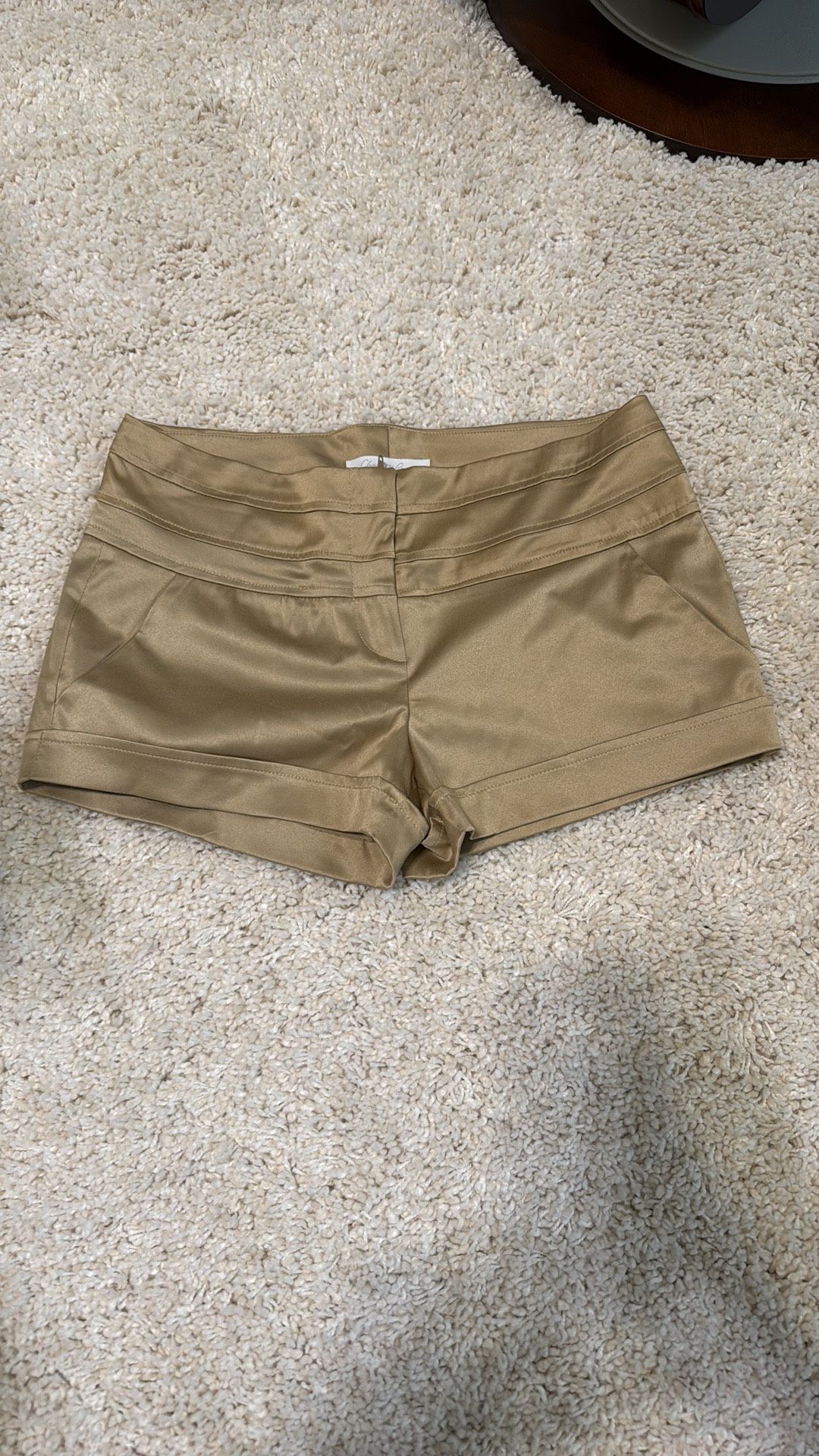 Stylish Tan Women's Shorts silky new no tag medium dressy Charlotte