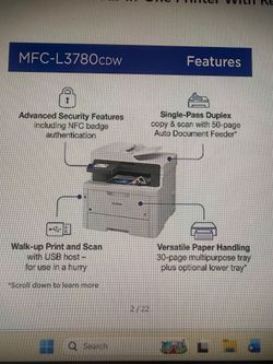 Brother, MFCL3780CDW wireless digital laser color all in one printer Brother, MFCL3780CDW wireless digital laser color all in one printer
