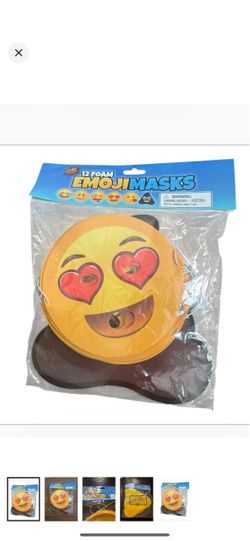 Yellow Foam Halloween Emoji Masks