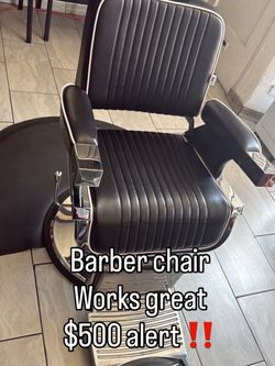 Barber Chair and Styling Mirror