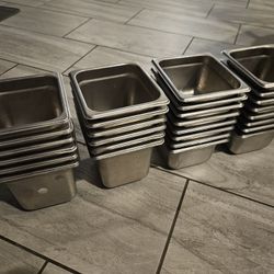 Food Pan 1/6 Size Stainless Restaurant Containers and Lids Available 