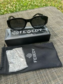 FEISEDY Retro Trendy Rectangle Sunglasses Women Men Vintage 90s Small Narrow ...