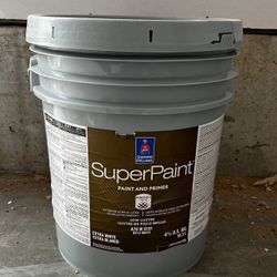 Exterior Superpaint And Primer In One. Color 9163 Medium Gray. New 5 Gallons 