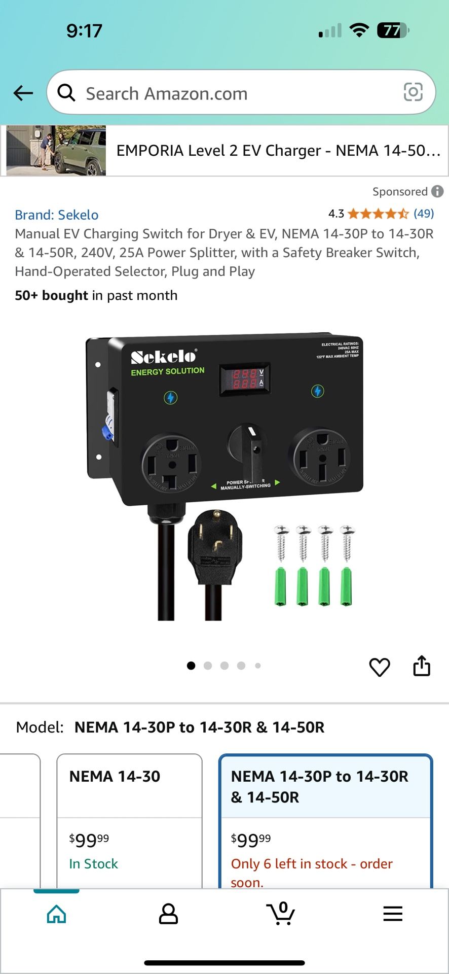 Charging Switch for Dryer