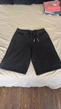 Fashion nova Men Baggy lined up jewels denim short