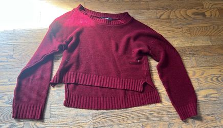 Red Sweater Crop Top