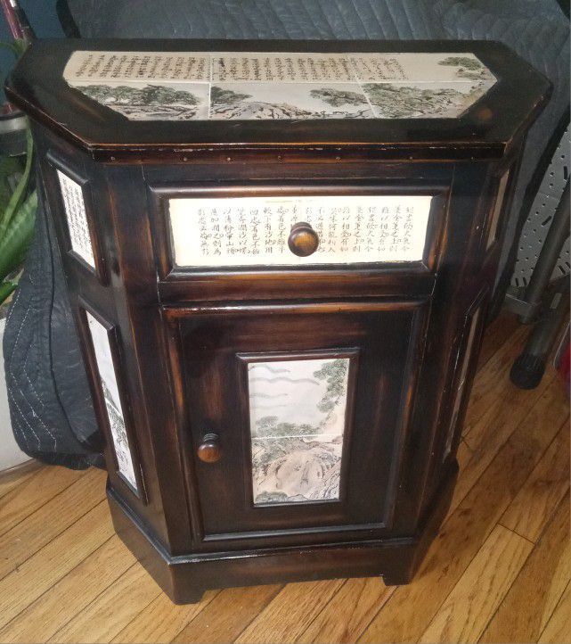 Vintage Chinese Cabinet Hand-Painted