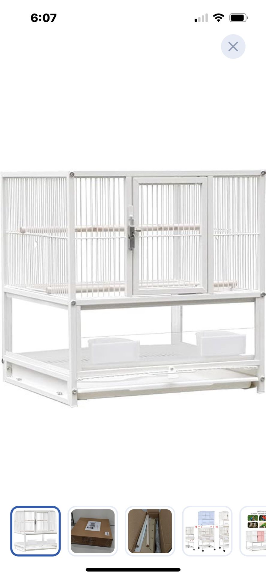 “New”Yokolo Parakeet Cage(30”)Wrought Iron Cage W/rolling Stand(retail$159)
