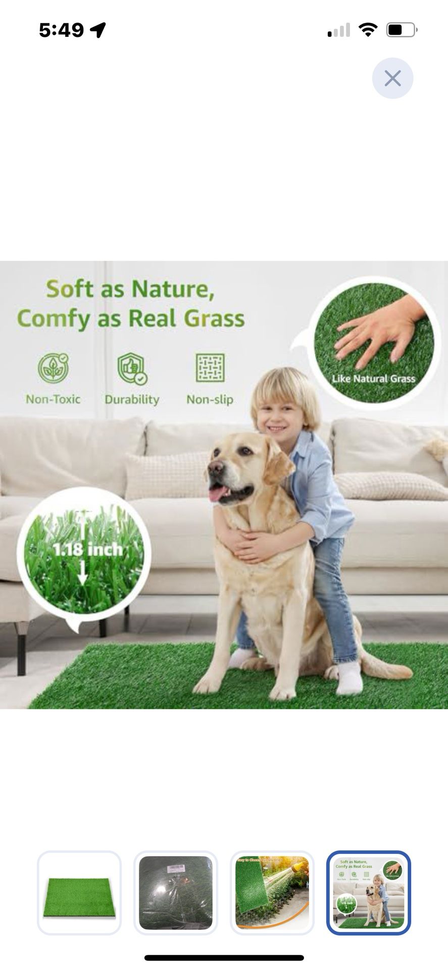 “New”Dog/Pet Training Pee Pad Artificial Grass(55”x 59)”Indoor/Outdoor”(retail$79)