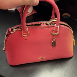 Coach Fuchsia Satchel With Pouch 