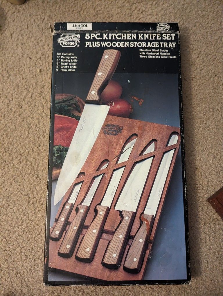 Hickory Hill Forge Stainless Steel Japan Knives Blades With Tray