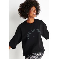 NWT New The Upside Women’s Brando Cotton Crop Crewneck Sweatshirt in Black