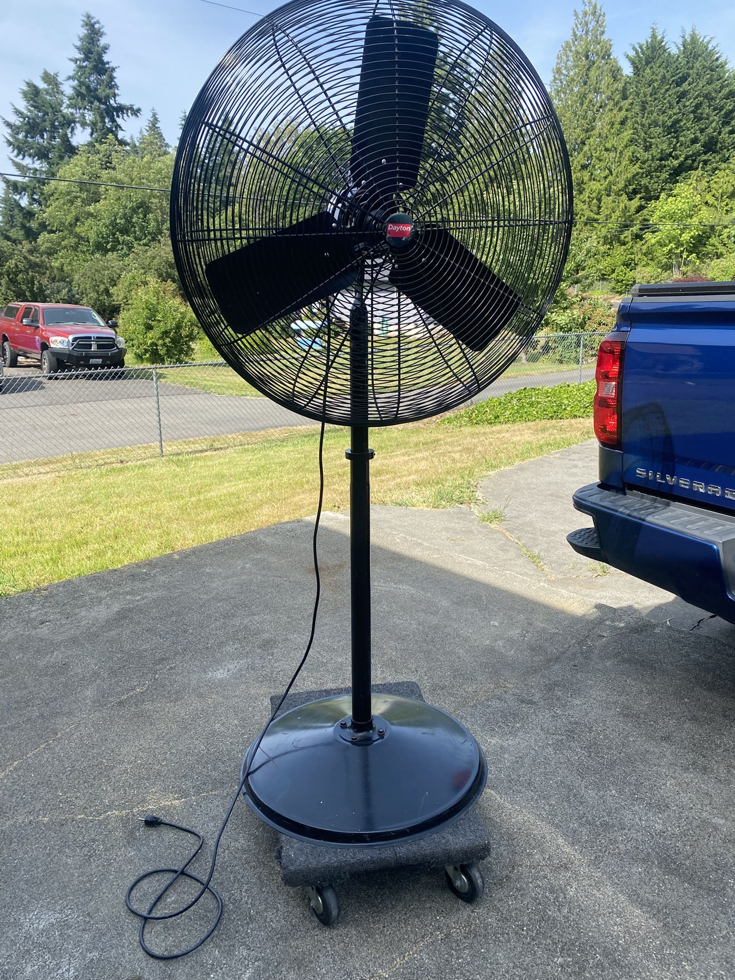 DAYTON Light-Duty Industrial Fan: 30 in Blade Dia, 2 Speeds