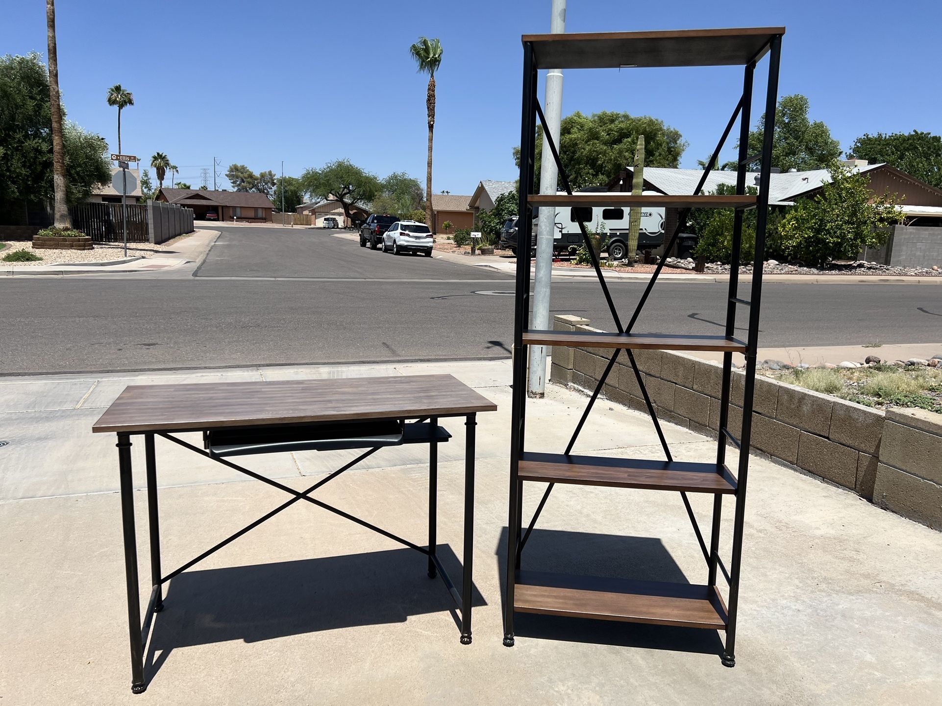 Desk And Shelf Set