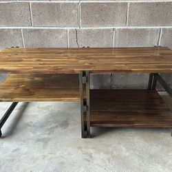 Large, Beautiful Wood And Metal Coffee Table Riverside Furniture Walton Cocktail Table