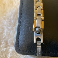 WAH..stainless Steel 2 Tone Magnetic Link Bracelet 