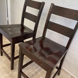 Rustic Cherry Wood Barstools 
