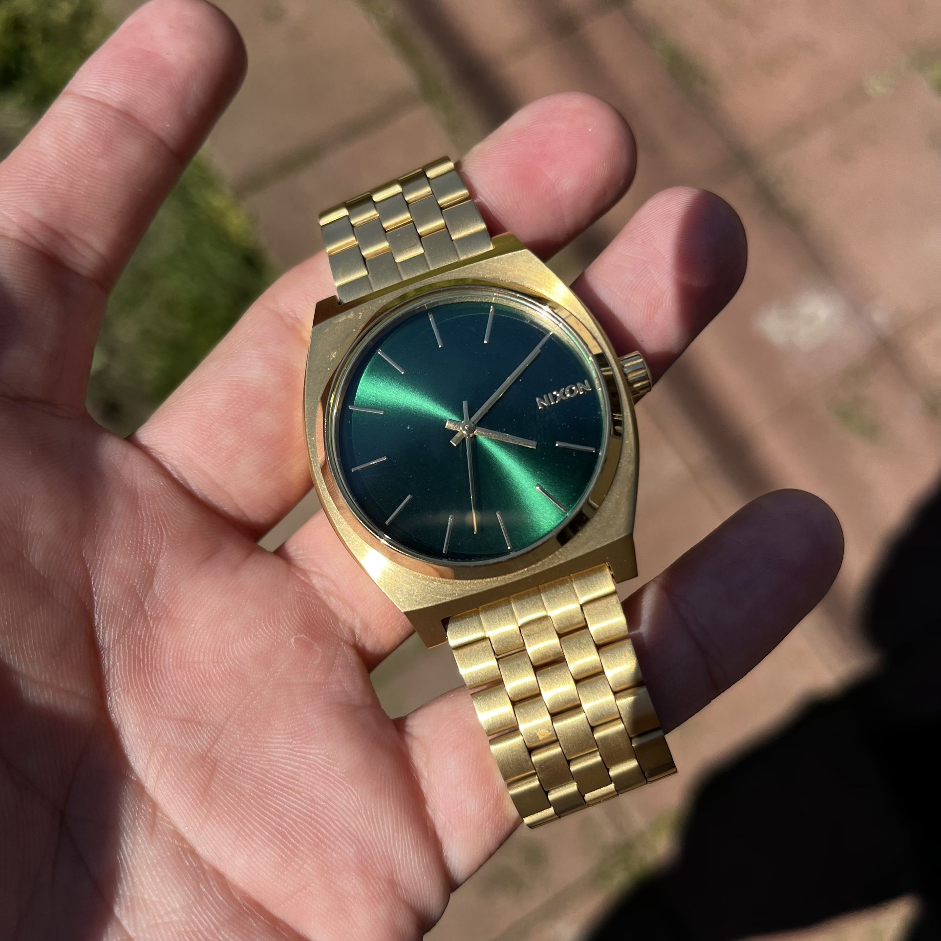 Nixon Gold Watch Green Face