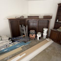 Free Solid oak Cabinets And Book Shelf’s