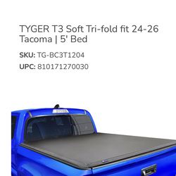 Toyota Tacoma Tyger Soft Tri-Fold Tonneau Cover (Short Bed)