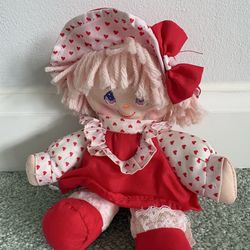 Vintage 1987 Dolly, mine plush by well-made toy company, Valentine’s Day edition