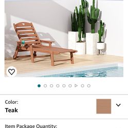 Aokia Chaise Lounge Chair Outdoor with Wheels & Cupholder | Oversize HDPE 6-Position Pool Lounge Chairs | Outdoor Chairs for Patio, Lawn, Garden, Pool